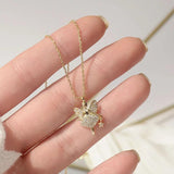 Fairy Magic Wand Necklace with CZ Inlay 14K Plated
