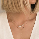 925 Silver Pearl Necklace for Women Long Chain Fine Jewelry