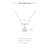 925 Silver Zircon Pendant Necklace Crystal Choker