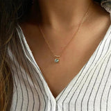 925 Silver Zircon Pendant Necklace Crystal Choker