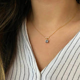 925 Silver Zircon Pendant Necklace Crystal Choker