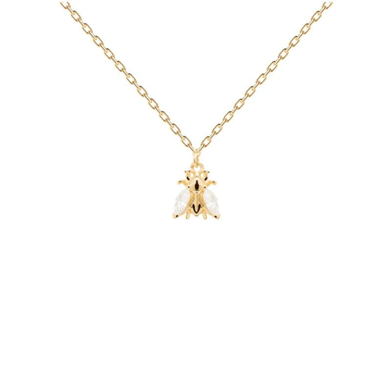 925 Sterling Silver Bee Pendant Necklace for Women