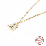 925 Sterling Silver Bee Pendant Necklace for Women