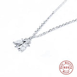 925 Sterling Silver Bee Pendant Necklace for Women