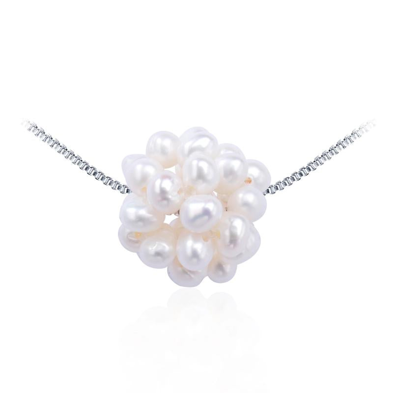Personalised Pearl Necklace 925 Sterling Silver Small Pearl Pendant