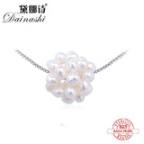 Personalised Pearl Necklace 925 Sterling Silver Small Pearl Pendant