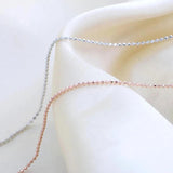 Trustdavis 925 Sterling Silver Beads Chain Collarbone Necklace