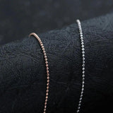 Trustdavis 925 Sterling Silver Beads Chain Collarbone Necklace