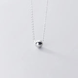 Trustdavis 925 Silver Beads Ball Pendant Choker Necklace
