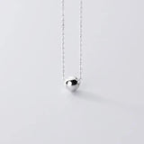 Trustdavis 925 Silver Beads Ball Pendant Choker Necklace