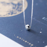 Trustdavis 925 Silver Beads Ball Pendant Choker Necklace