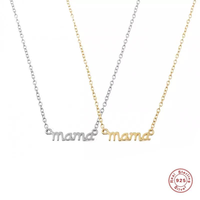 925 Silver Mama Letter Pendant Necklace For Mom