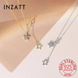 925 Silver Zircon Star Choker Necklace for Women