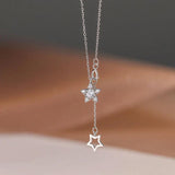 925 Silver Zircon Star Choker Necklace for Women