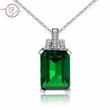 S925 Sterling Silver Necklace Pendant Gemstone Emerald Sapphire Pendant