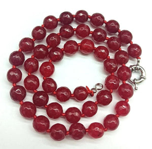 10mm Ruby Beads 20in Necklace High-end Jewelry for Women