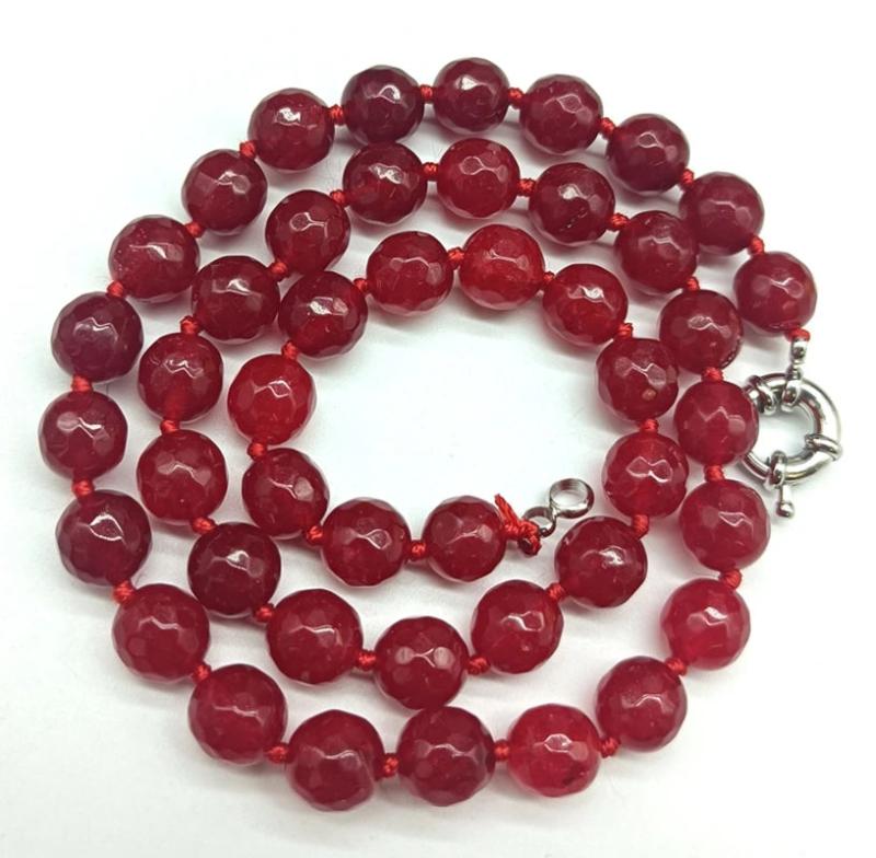 10mm Ruby Beads 20in Necklace High-end Jewelry for Women