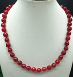 10mm Ruby Beads 20in Necklace High-end Jewelry for Women