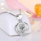 Rotatable Heart Pendant Necklace 925 Sterling Silver Women Jewelry