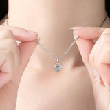 Rotatable Heart Pendant Necklace 925 Sterling Silver Women Jewelry