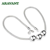 925 Silver 14mm Big Bead Chain Necklace Wedding Jewelry
