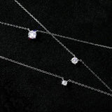 925 Silver Square Zircon Choker Necklace 3/4/5mm Women