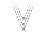 925 Silver Square Zircon Choker Necklace 3/4/5mm Women