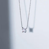 925 Silver Square Zircon Choker Necklace 3/4/5mm Women