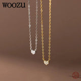 925 Silver Love Heart Tassel Necklace Women Party Chain Choker Jewelry