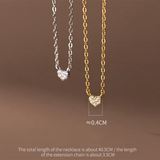 925 Silver Love Heart Tassel Necklace Women Party Chain Choker Jewelry