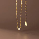 925 Silver Love Heart Tassel Necklace Women Party Chain Choker Jewelry