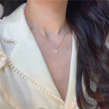 925 Silver 14K Pearl Pendant Necklace French Vintage Jewelry