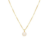 925 Silver 14K Pearl Pendant Necklace French Vintage Jewelry