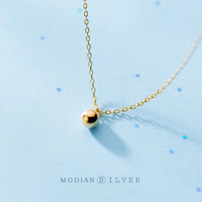 925 Silver Chain Necklace for Women Small Beads Female Jewelry