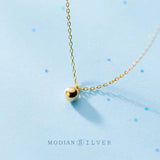 925 Silver Chain Necklace for Women Small Beads Female Jewelry