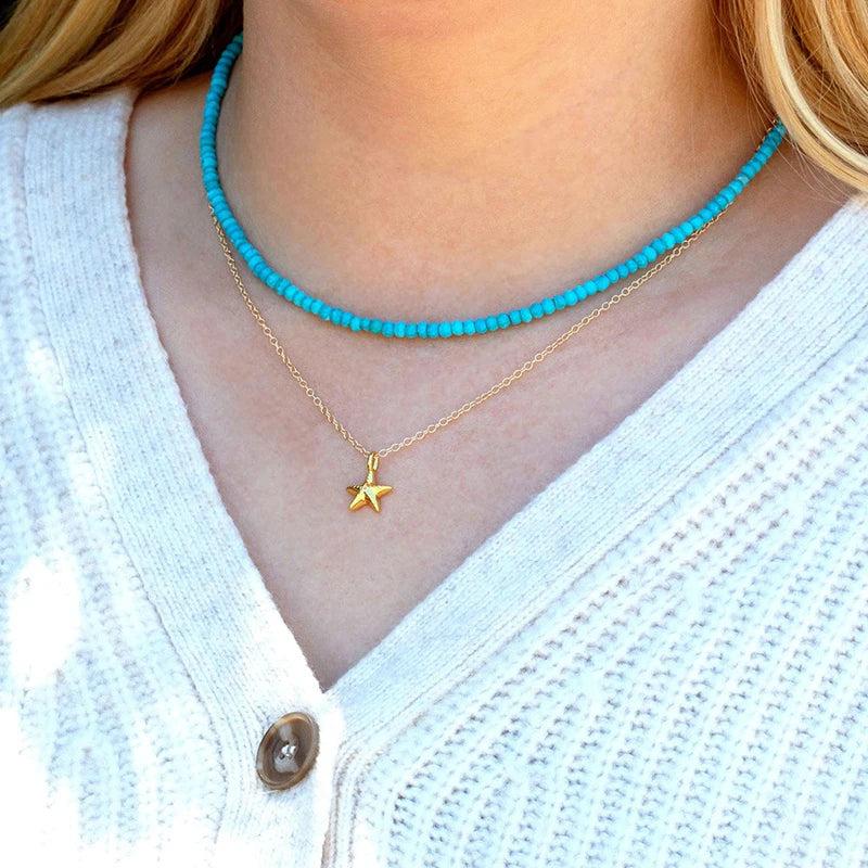 Natural Turquoise Choker Necklace Womens Collar Necklace Neck Choker
