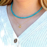 Natural Turquoise Choker Necklace Womens Collar Necklace Neck Choker
