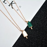 Silver Green Ice Cream Pendant for Women