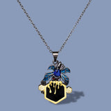 Zircon Spider Pendant 925 Silver Insect Necklace Enamel Sweater Chain