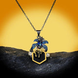 Zircon Spider Pendant 925 Silver Insect Necklace Enamel Sweater Chain