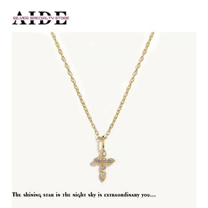 Cross Diamond Necklace 925 Sterling Silver Choker Necklace For Women Jewelry