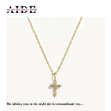 Cross Diamond Necklace 925 Sterling Silver Choker Necklace For Women Jewelry