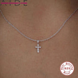 Cross Diamond Necklace 925 Sterling Silver Choker Necklace For Women Jewelry