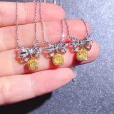 Yellow Zircon Crystal Necklace for Women Daily Party
