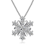 S925 Sterling Silver Snowflake Zircon Necklace 18 Inches