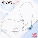925 Silver Star Crystal Necklace Chain For Women Wedding Jewelry