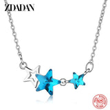 925 Silver Star Crystal Necklace Chain For Women Wedding Jewelry