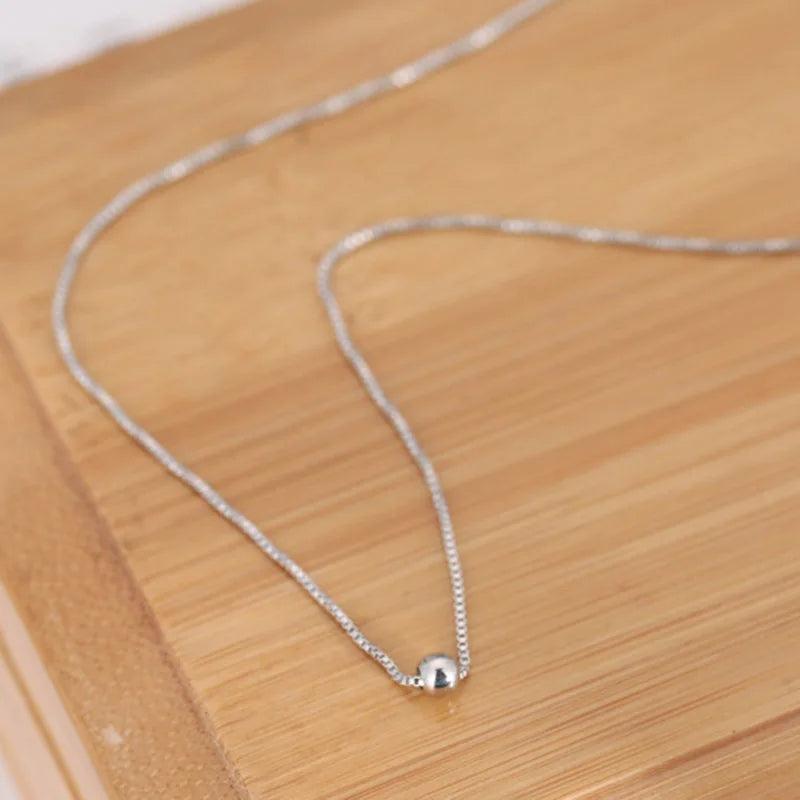 925 Silver Bead Choker Necklace for Good Luck - Party Jewelry