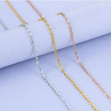 925 Silver 0.8mm O-Link Sweater Necklace 50cm/55cm/60cm Joyas LPC11