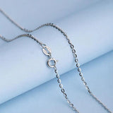 925 Silver 0.8mm O-Link Sweater Necklace 50cm/55cm/60cm Joyas LPC11